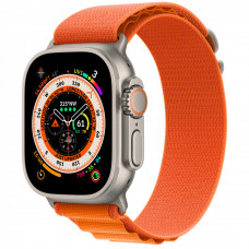 Apple Watch Ultra GPS + Cellular 49mm Titanium Case with Orange Alpine Loop - Small (MNHA3/MNHH3)