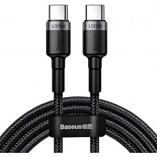 Кабель USB Type-C Baseus Cafule PD2.0 100W flash charging Type-C For Type-C cable (20V 5A) 2m Gray+Black (CATKLF-ALG1)