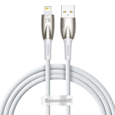 Кабель Baseus Glimmer Series Fast Charging Lightning 2.4A (1m) (white) (CADH000202)