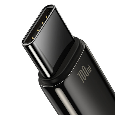 Кабель USB Type-С Baseus Tungsten Gold Fast Charging Data Cable USB to Type-C 100W 1m Black (CAWJ000001)