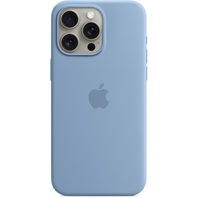 Apple iPhone 15 Pro Max Silicone Case with MagSafe - Winter Blue (MT1Y3) Copy