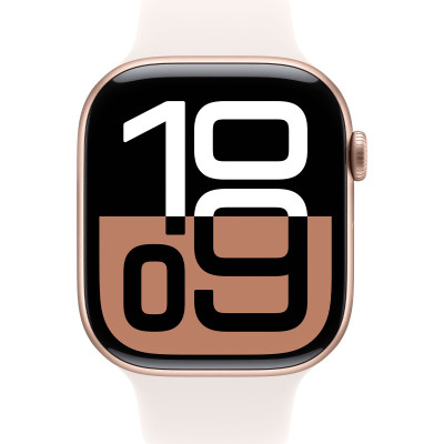 Apple Watch Series 10 GPS 46mm Rose Gold Alu. Case w. Light Blush Sport Band - S/M (MWWT3)