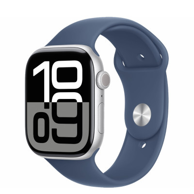 Apple Watch Series 10 GPS 42mm Silver Alu. Case w. Denim Sport Band - M/L (MWWC3)