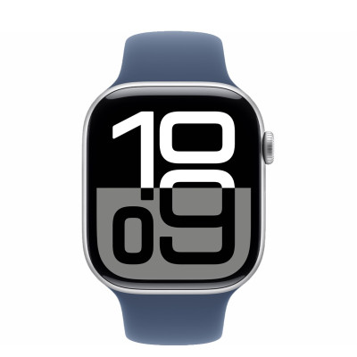 Apple Watch Series 10 GPS 42mm Silver Alu. Case w. Denim Sport Band - S/M (MWWA3)