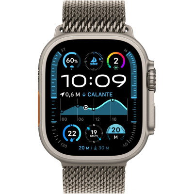 Apple Watch Ultra 2 GPS + Cellular 49mm Natural Titanium Case w. N. Titanium Milanese Loop - S (MX4M3)