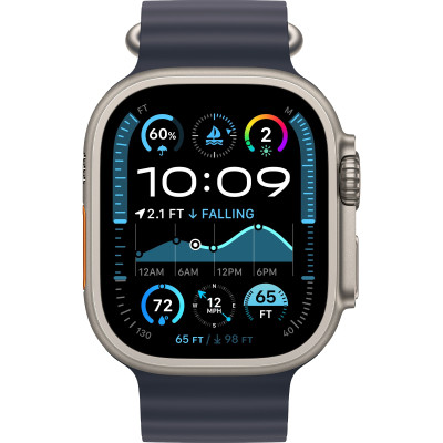Apple Watch Ultra 2 GPS + Cellular 49mm Natural Titanium Case w. Navy Ocean Band (MX4D3)