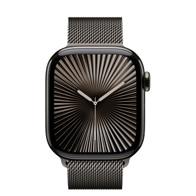 Apple Watch Series 10 GPS + Cellular 46mm Slate Titanium Case w. Slate Milanese Loop - M/L (MWYW3)