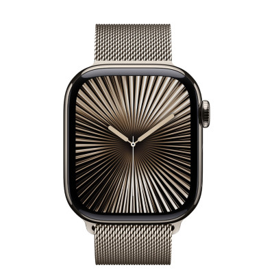 Apple Watch Series 10 GPS + Cellular 46mm Natural Titanium Case w. Natural Milanese Loop - M/L (MWYC3)