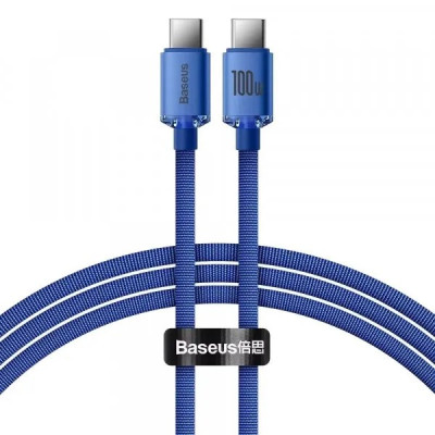Кабель USB Type-C Baseus Crystal Shine Series Fast Charging Data Cable Type-C to Type-C 100W 1.2m Blue (CAJY000603)