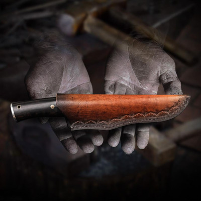Премиум Нож Xiaomi HX Outdoors Feather Pattern Handmade Knife Damascuss (DM-033/6926912664052)
