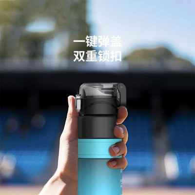 Бутылка Для Воды Xiaomi Youpin Quange Full Size Sports Elastick Lid Cup Blue Black 800Ml (6972229767122)