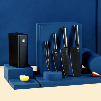 Набор Кухонных Ножей Xiaomi HuoHou Cool Non-Stick Knife Set 5 Pcs Black (3049157/HU0076)
