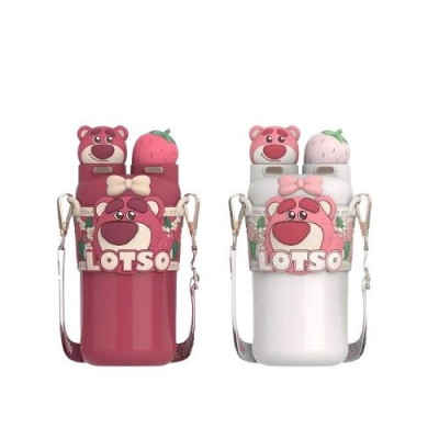 Детская Бутылка Для Воды Xiaomi Youpin Lotso Strawberry Bear Drinking Childrens Thermal Cup (6922111442057)