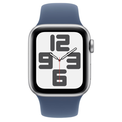 Apple Watch SE 2 GPS 40mm Silver Aluminium Case w. Denim Sport Band - S/M (MXEC3)