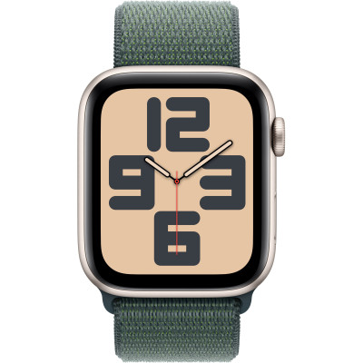Apple Watch SE 2 GPS 44mm Starlight Aluminium Case w. Lake Green Sport Loop (MXEW3)