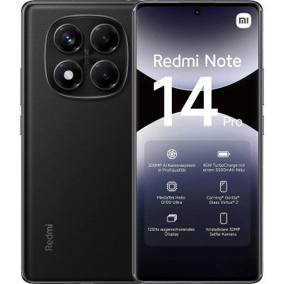 Xiaomi Redmi Note 14 Pro 8/128GB Midnight Black EU