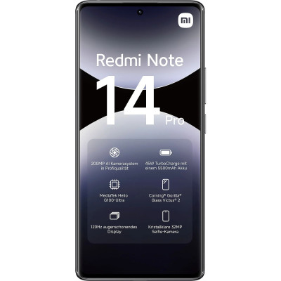Xiaomi Redmi Note 14 Pro 8/128GB Midnight Black EU