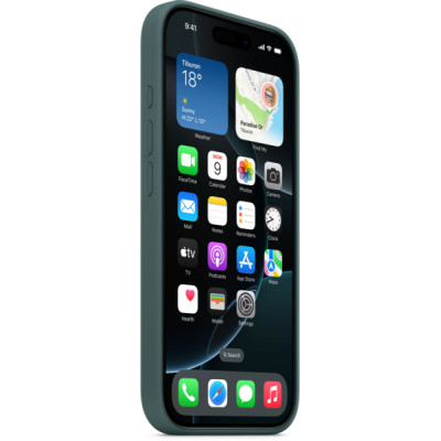 Apple iPhone 16 Pro Silicone Case with MagSafe - Lake Green (MYYR3) Copy