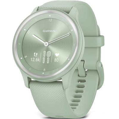 Garmin Vivomove Sport Cool Mint Case and S. Band w. Silver Accents (010-02566-03)