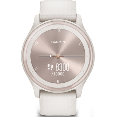 Garmin Vivomove Sport Ivory Case and S. Band w. P. Gold Accents (010-02566-01)