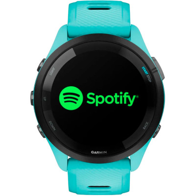 Garmin Forerunner 265 Black Bezel w. Aqua Case and Aqua/Black Silicone Band (010-02810-02/12/52)