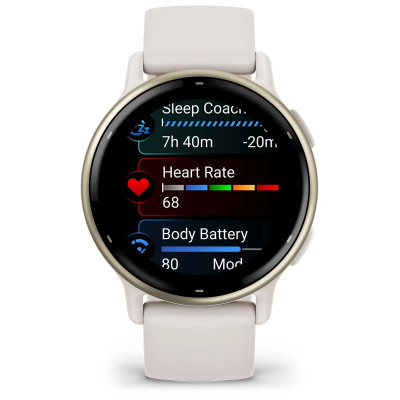 Garmin vivoactive 5 Cream Gold Aluminum Bezel with Ivory Case and Silicone Band (010-02862-11)