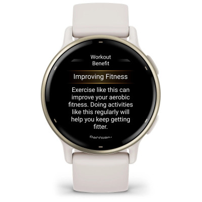 Garmin vivoactive 5 Cream Gold Aluminum Bezel with Ivory Case and Silicone Band (010-02862-11)