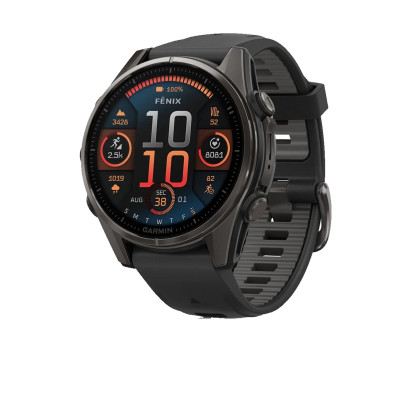 Garmin Fenix 8 43mm AMOLED Sapphire Carbon Gray DLC Tit. w. Black/Pebble Gray S. Band (010-02903-20/21/28)