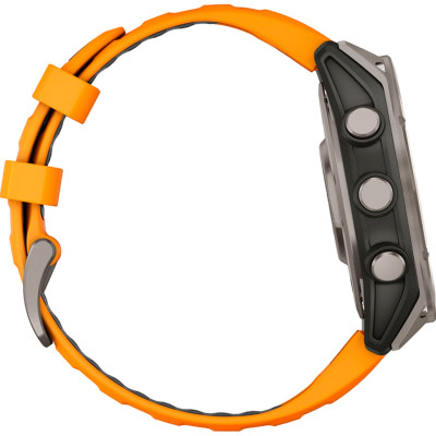 Garmin Fenix 8 47mm AMOLED Sapphire Titanium w. Spark Orange/Graphite Silicone Band (010-02904-10/11/19)