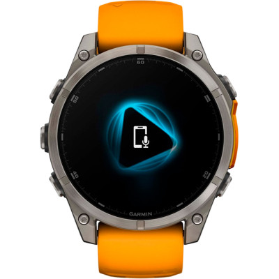 Garmin Fenix 8 47mm AMOLED Sapphire Titanium w. Spark Orange/Graphite Silicone Band (010-02904-10/11/19)