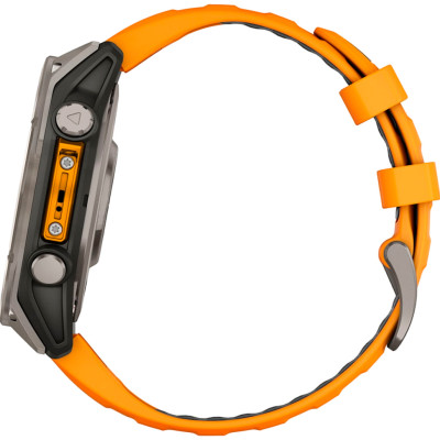 Garmin Fenix 8 47mm AMOLED Sapphire Titanium w. Spark Orange/Graphite Silicone Band (010-02904-10/11/19)
