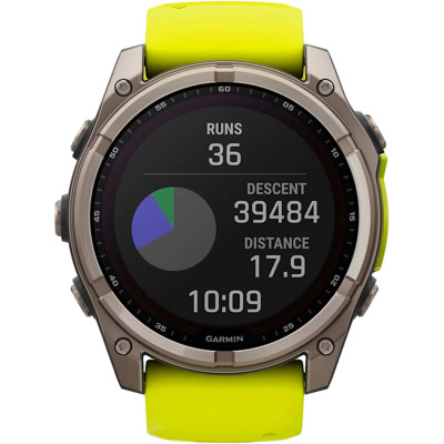 Garmin Fenix 8 47mm Solar Sapphire Titanium w. Amp Yellow/Graphite Silicone Band (010-02906-20/21)