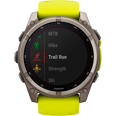 Garmin Fenix 8 47mm Solar Sapphire Titanium w. Amp Yellow/Graphite Silicone Band (010-02906-20/21)