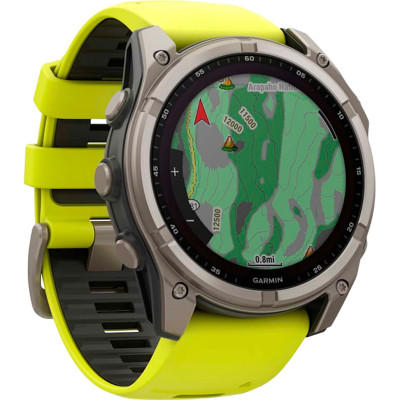 Garmin Fenix 8 51mm Solar Sapphire Titanium w. Amp Yellow/Graphite Silicone Band (010-02907-20/21)