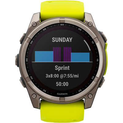 Garmin Fenix 8 51mm Solar Sapphire Titanium w. Amp Yellow/Graphite Silicone Band (010-02907-20/21)
