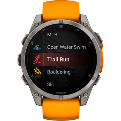 Garmin Fenix 8 51mm AMOLED Sapphire Titanium w. Spark Orange/Graphite Silicone Band (010-02905-10/11/53)