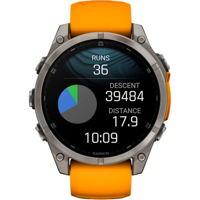 Garmin Fenix 8 51mm AMOLED Sapphire Titanium w. Spark Orange/Graphite Silicone Band (010-02905-10/11/53)