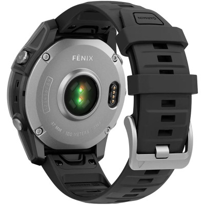 Garmin Fenix E 47mm AMOLED Stainless Steel with Black Silicone Band (010-03025-02/00)