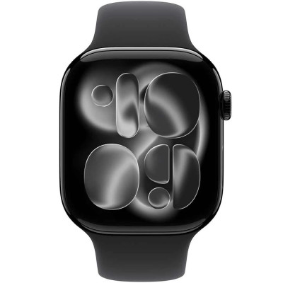 Apple Watch Series 11 GPS 46mm Jet Black Alu. Case w. Black S. Band - S/M (MEUW4)