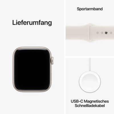 Apple Watch SE 3 GPS 44mm Starlight Alu. Case w. Starlight S. Band - S/M (MEHG4)