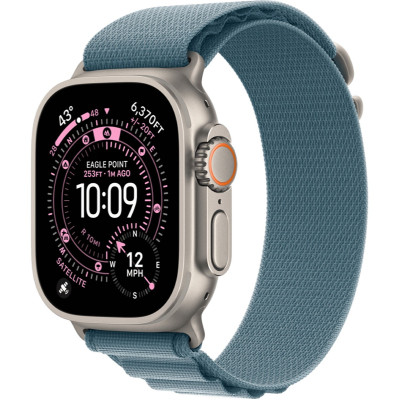 Apple Watch Ultra 3 GPS + Cellular 49mm Natural Tit. Case w. Light Blue Alpine Loop - Medium (MEWM4)