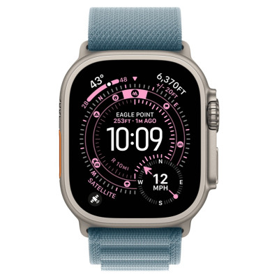 Apple Watch Ultra 3 GPS + Cellular 49mm Natural Tit. Case w. Light Blue Alpine Loop - Medium (MEWM4)