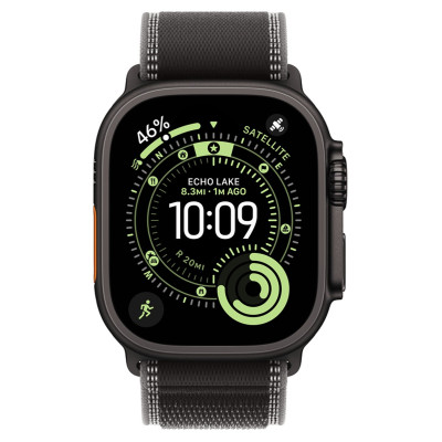 Apple Watch Ultra 3 GPS + Cellular 49mm Black Tit. Case w. Black/Charcoal Trail Loop - M/L (MF1H4)