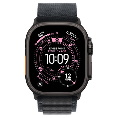 Apple Watch Ultra 3 GPS + Cellular 49mm Black Tit. Case w. Black Alpine Loop - Small (MF0Q4)