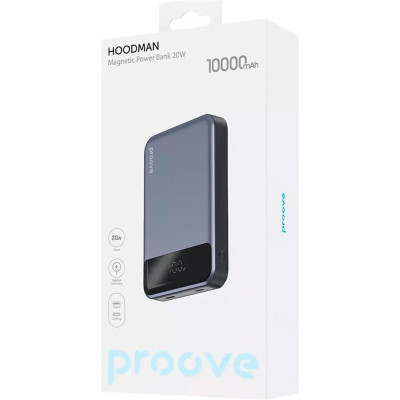 Внешний аккумулятор (павербанк) Proove 10000mAh Hoodman Magnetic 20W Black (PBH120010001)