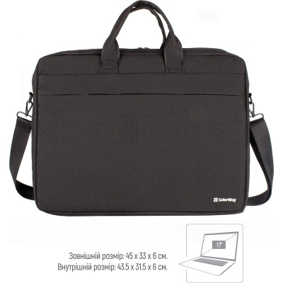 Сумка для ноутбука ColorWay 17.3" Modern, Black (CW-LBM173-BK)